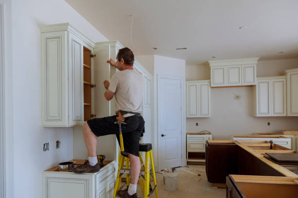 Kitchen island installation in Riverton by JMT Kitchen Cabinet